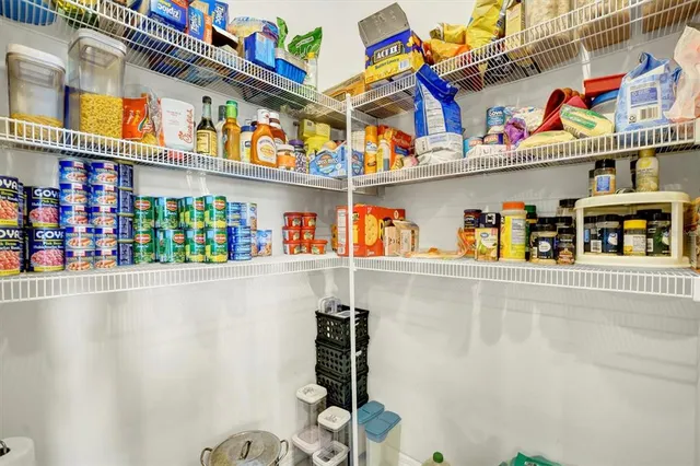 a store room with lots of different kinds of food
