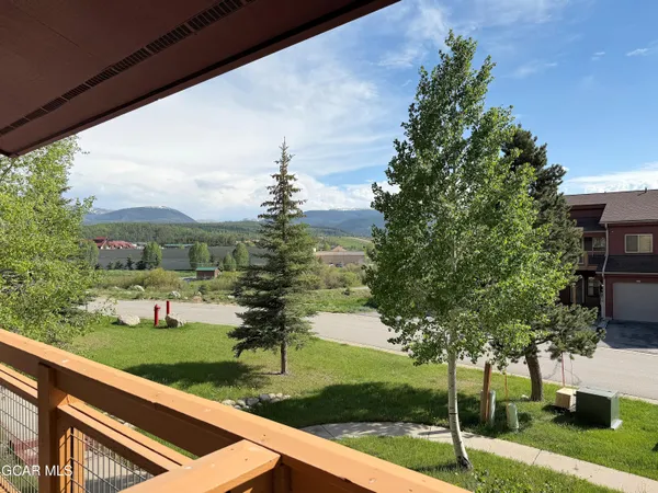 a view of a garden with an outdoor space