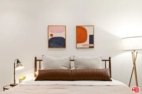 a bench sitting in middle of a room