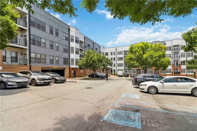 a car parked in front of a building