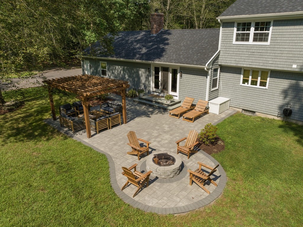 164 Rocky Hill Road Rehoboth, MA 02769 - Photo 14 of 42 an aerial view of a house with swimming pool and patio