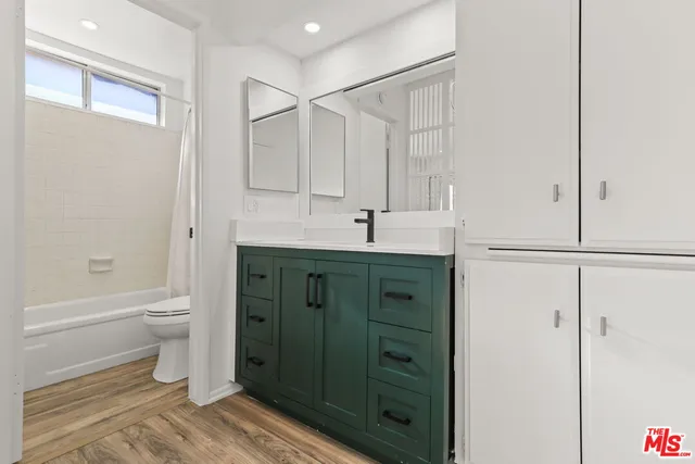 a bathroom with a toilet and a bathtub