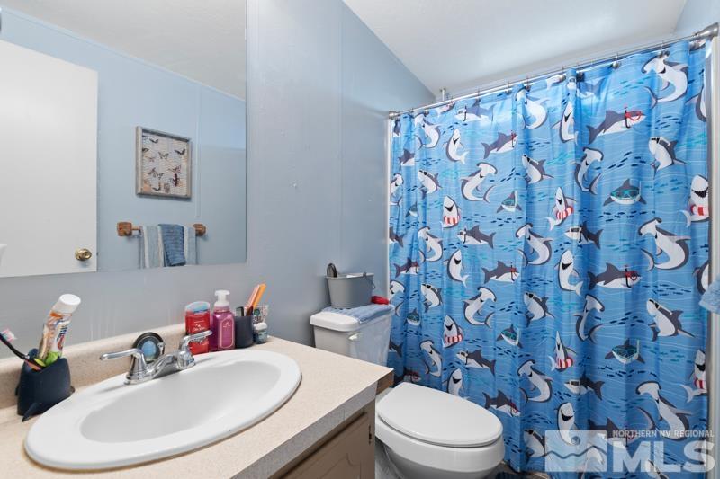 3885 Puffin Street Reno, NV 89508 - Photo 14 of 18 a bathroom with a sink toilet and a mirror
