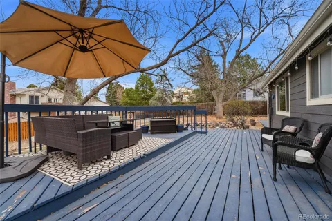 an outdoor space with seating