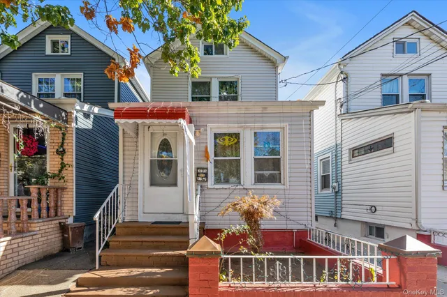 a front view of house with an outdoor space