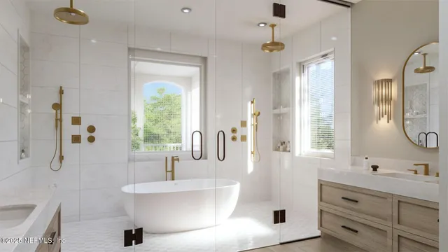 an aerial view of a house