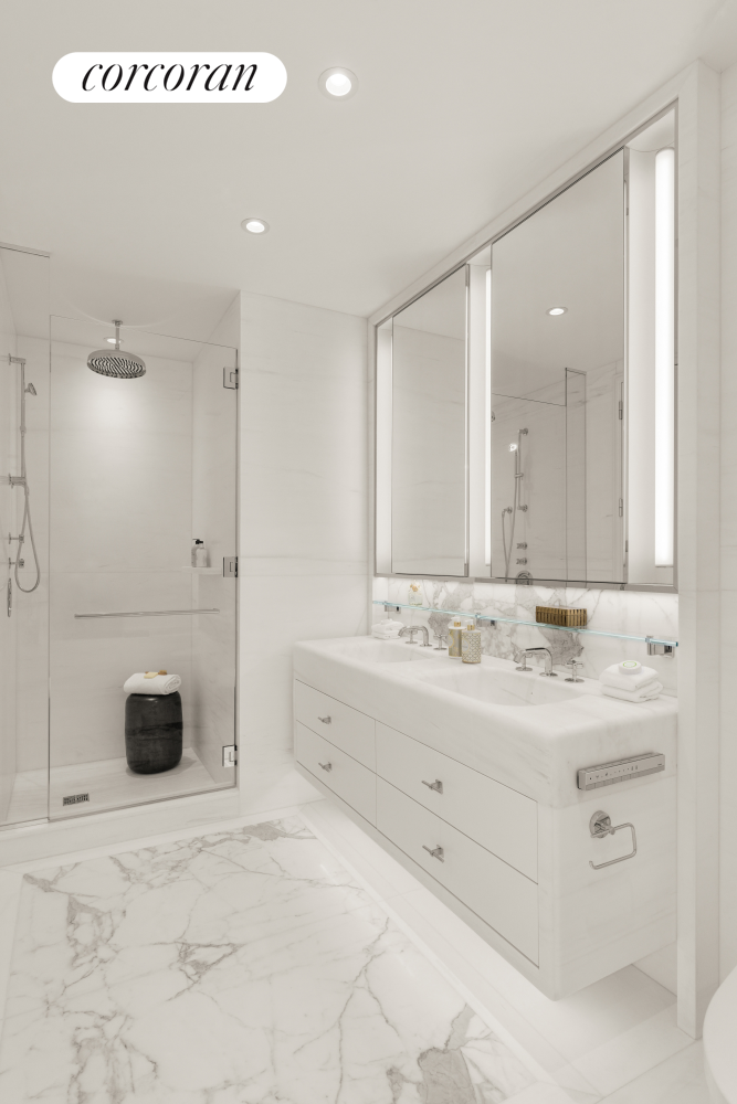 430 East 58th Street, Unit 16B Manhattan, NY 10022 - Photo 5 of 19 a bathroom with a tub sink and mirror