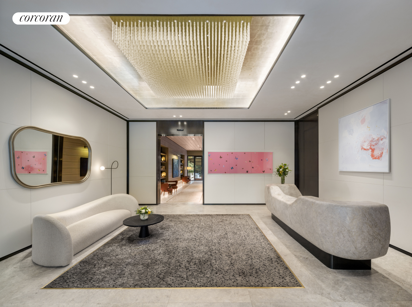 430 East 58th Street, Unit 16B Manhattan, NY 10022 - Photo 6 of 19 a living room with furniture and a rug