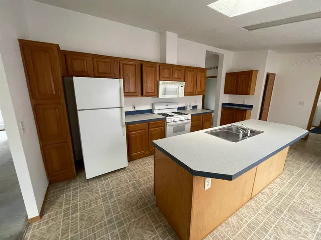 a kitchen with a refrigerator a stove a sink dishwasher and a refrigerator