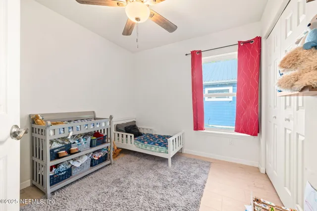 a room with toys and a window