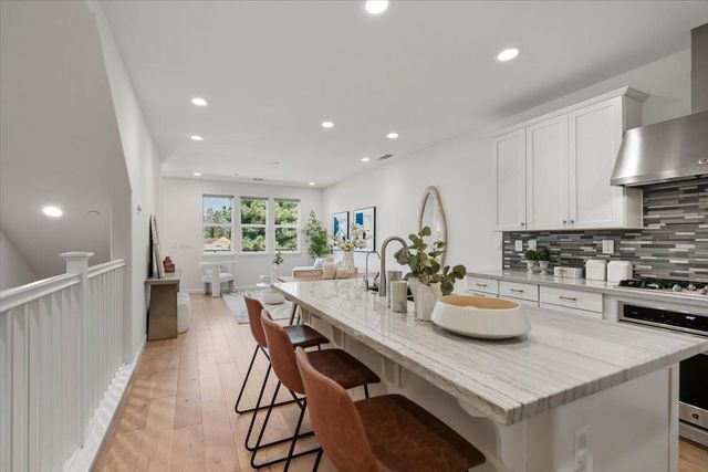 a front view of residential houses