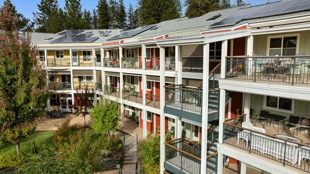 a view of a large building with a lot of windows