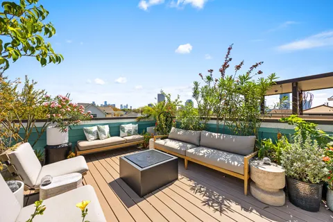 a outdoor view with a sitting space