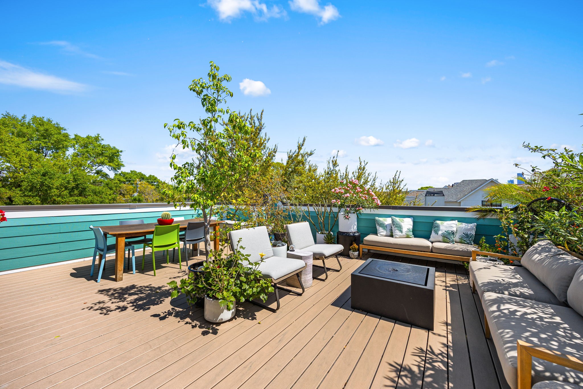523 Fowler Street Houston, TX 77007 - Photo 31 of 39 a view of a balcony with wooden floor and outdoor seating