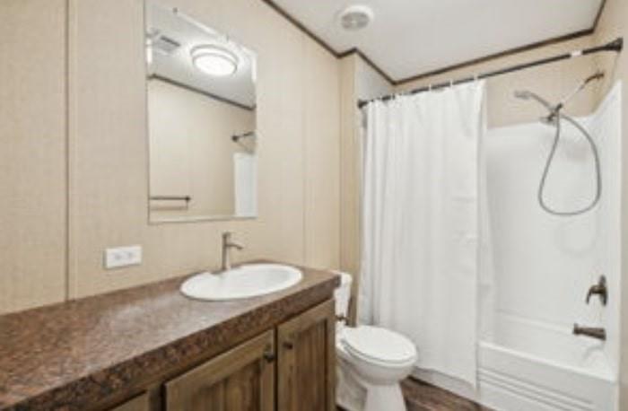 10240 Norrell Road Venus, TX 76084 - Photo 13 of 19 a bathroom with a granite countertop sink toilet and shower
