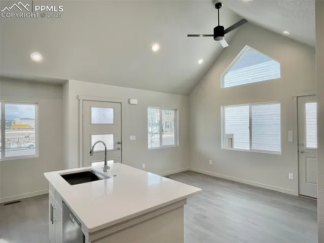 a view of kitchen and window