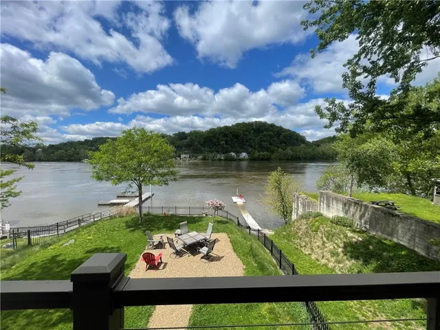 a view of a lake with outdoor space