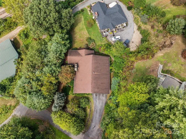 an aerial view of a house