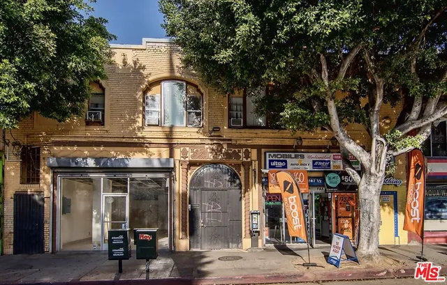 a view of a building with street