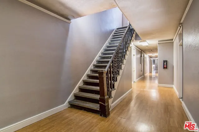 a view of entryway with wooden floor