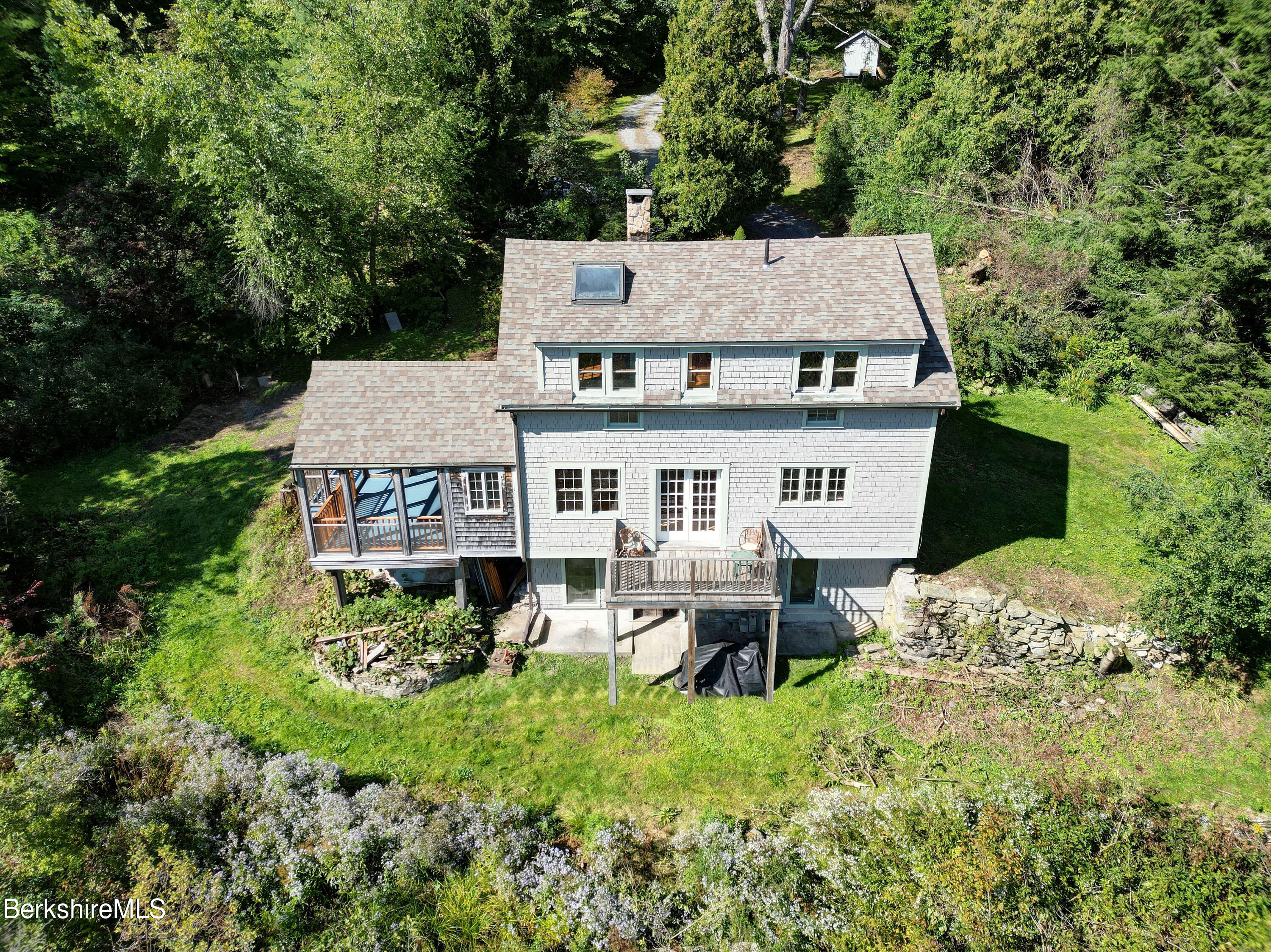 56 Brett Road Monterey, MA 01245 - Photo 19 of 22 an aerial view of a house with a yard patio and livingroom