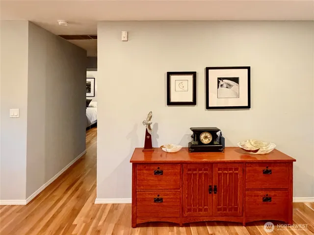 a room with closet and wooden floor