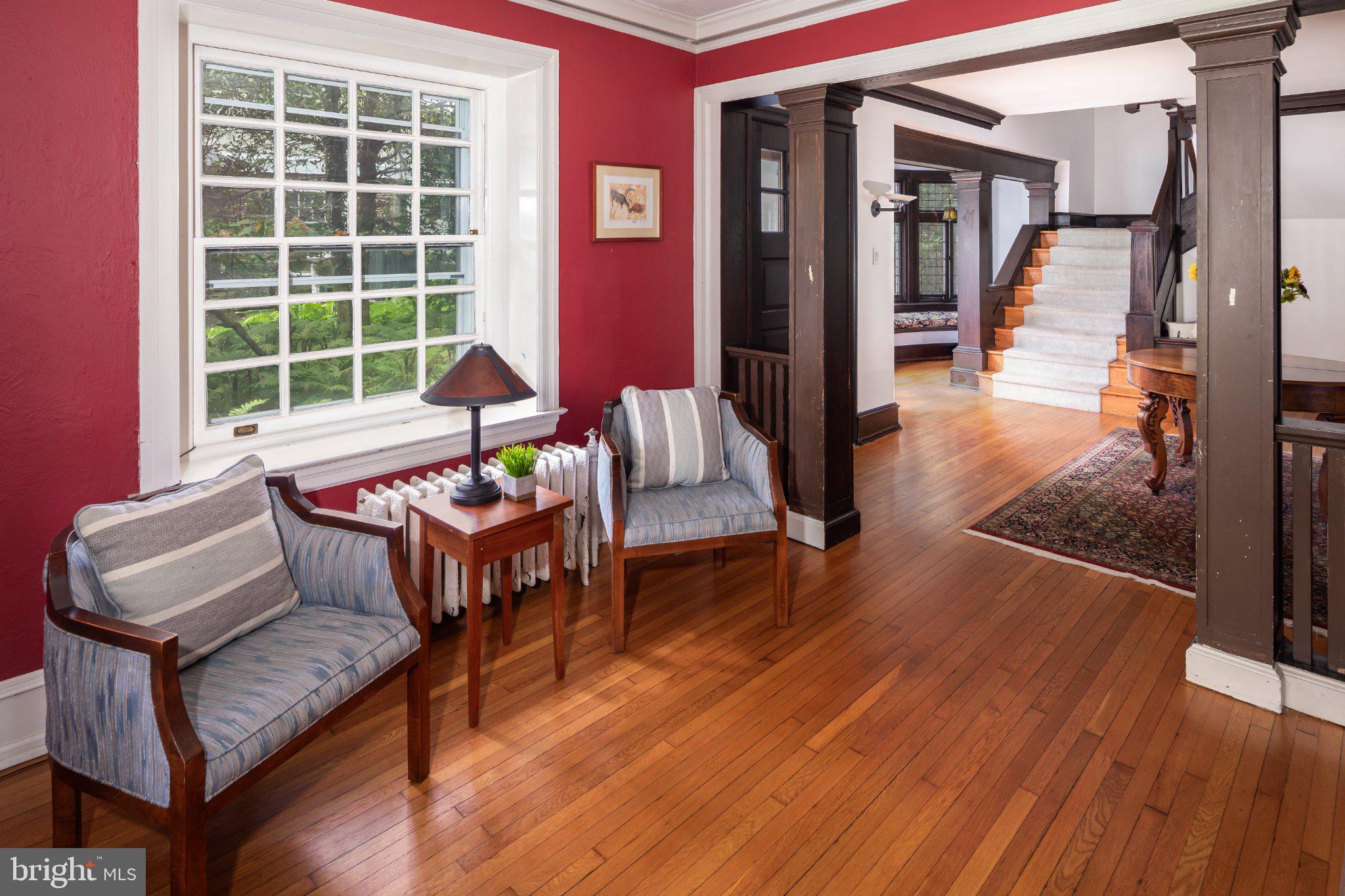 123 Penarth Road Bala Cynwyd, PA 19004 - Photo 13 of 62 Reception Parlor w/ French Doors to the Porch