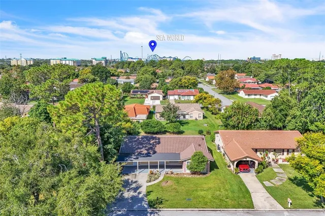 an aerial view of multiple house