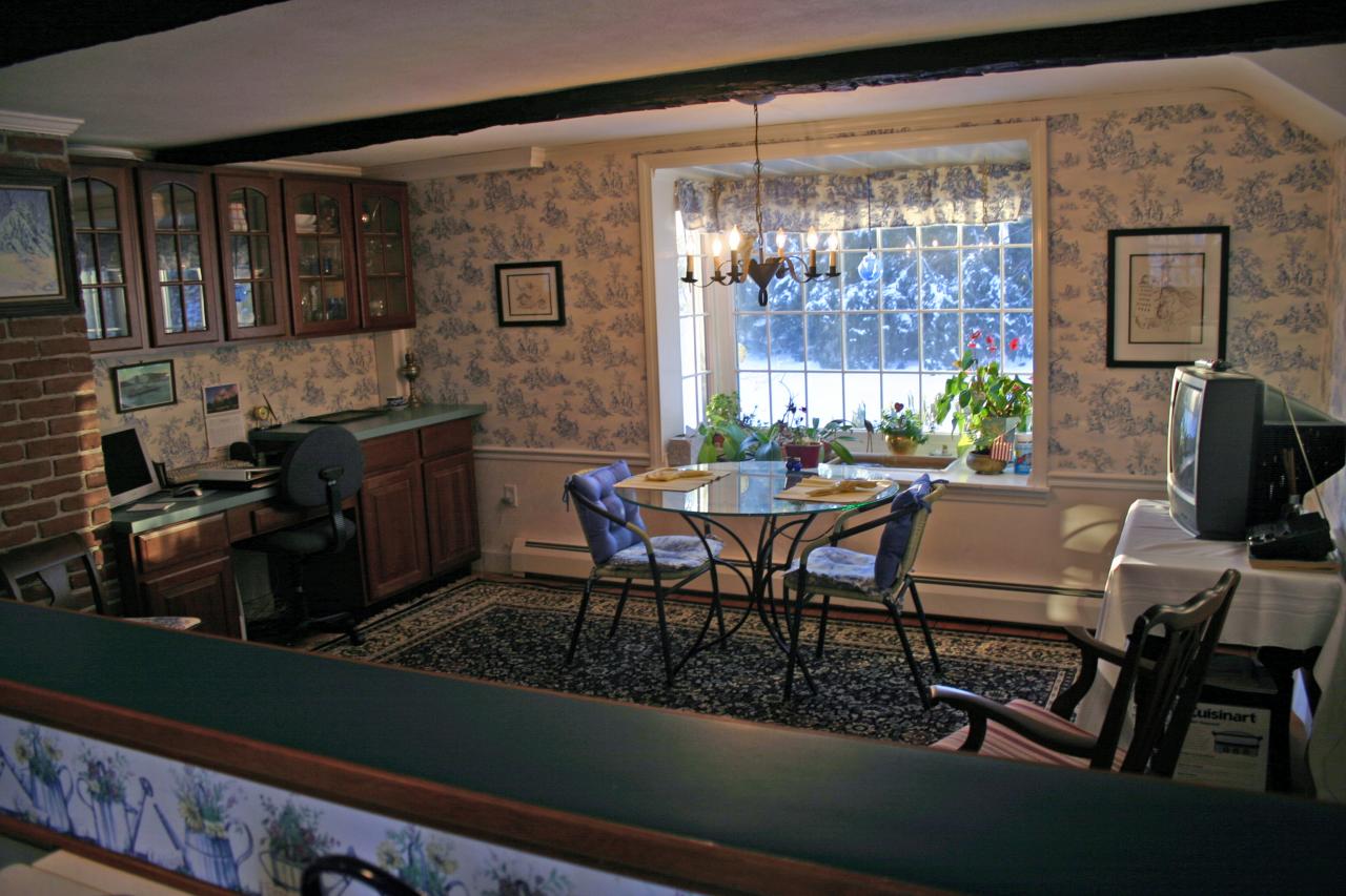 124 County Road Huntington, MA 01050 - Photo 7 of 17 a view of a dining room with furniture a chandelier and window