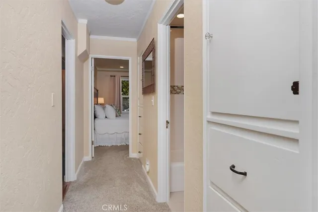 a view of a hallway with closet