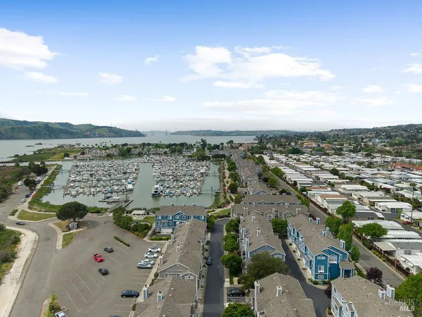 an aerial view of a city