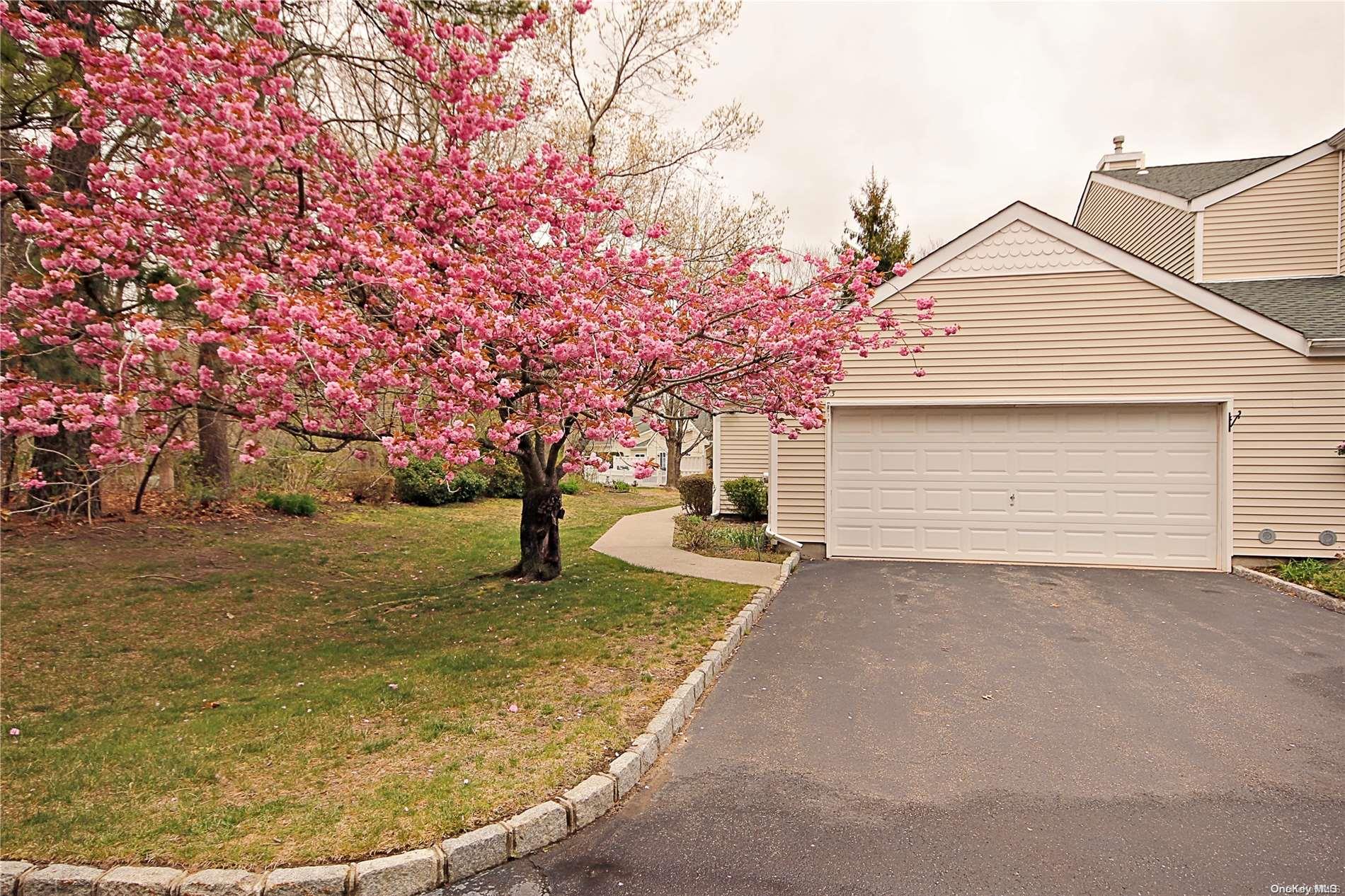 a view of a house with a yard and garage