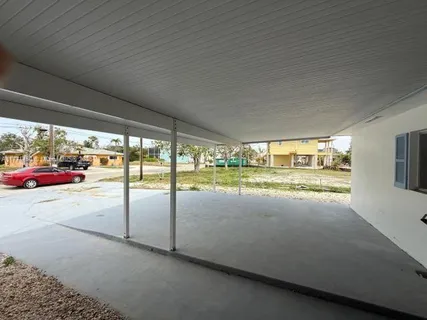 a view of car parked in garage