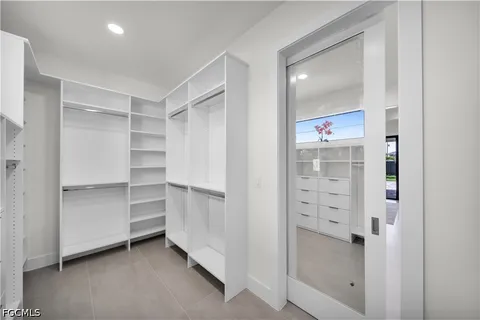 an entryway of a room with cabinet