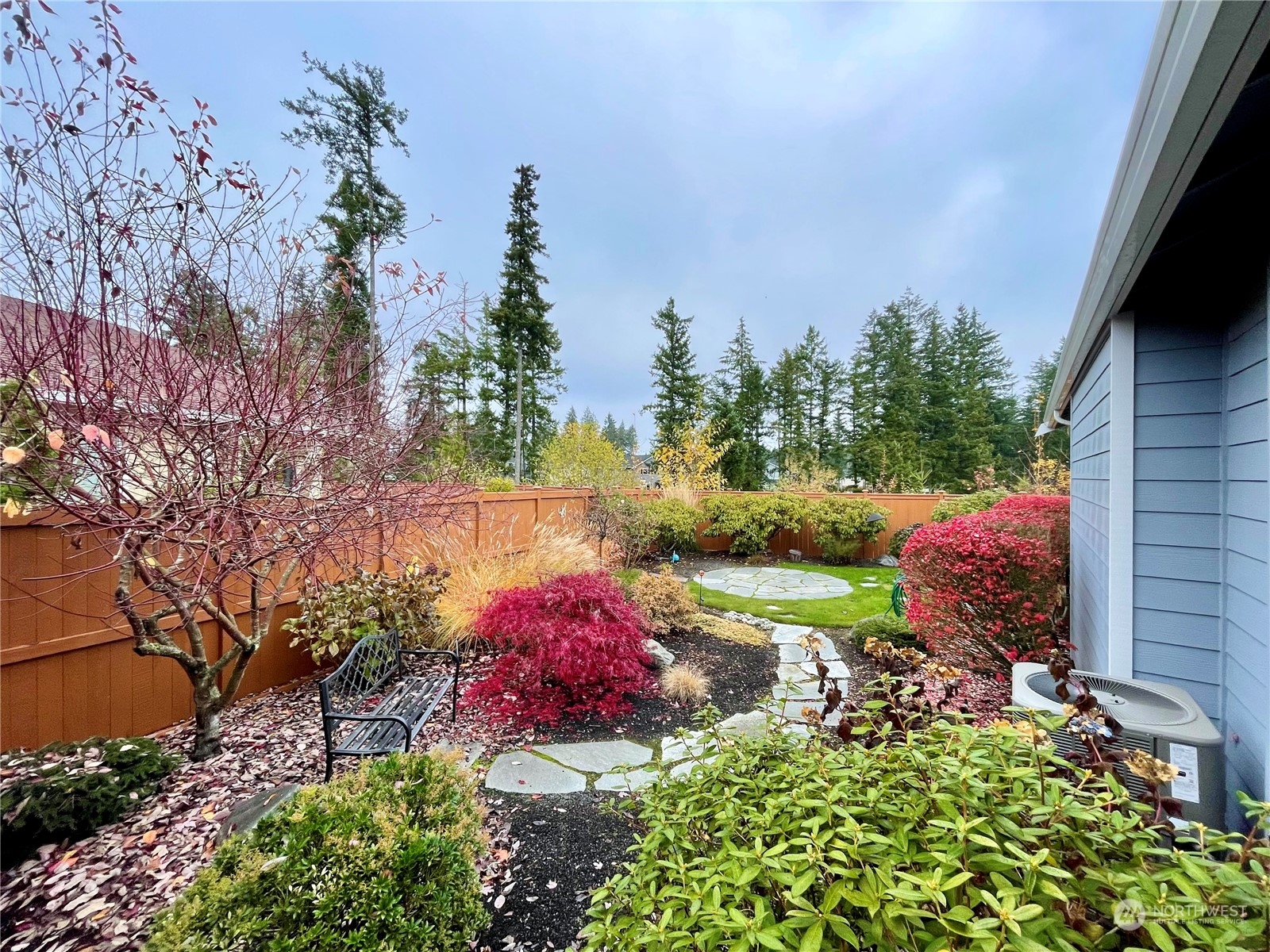 5018 Cypress Loop Northeast Lacey, WA 98516 - Photo 20 of 30 a view of a garden with plants and large trees