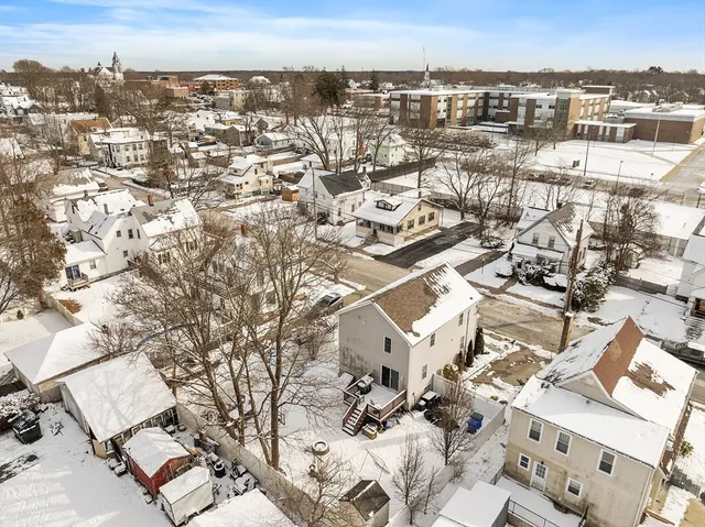 an aerial view of multiple house