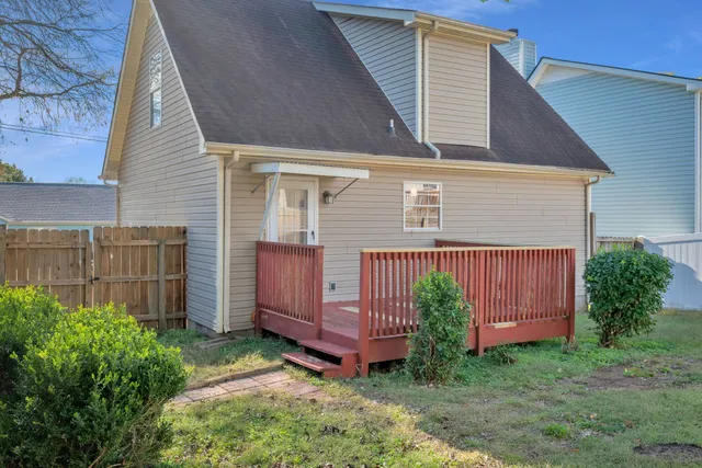 a view of a backyard with plants