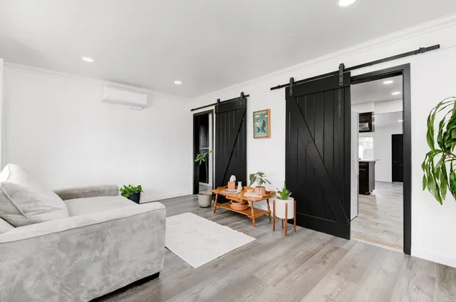 a living room with furniture