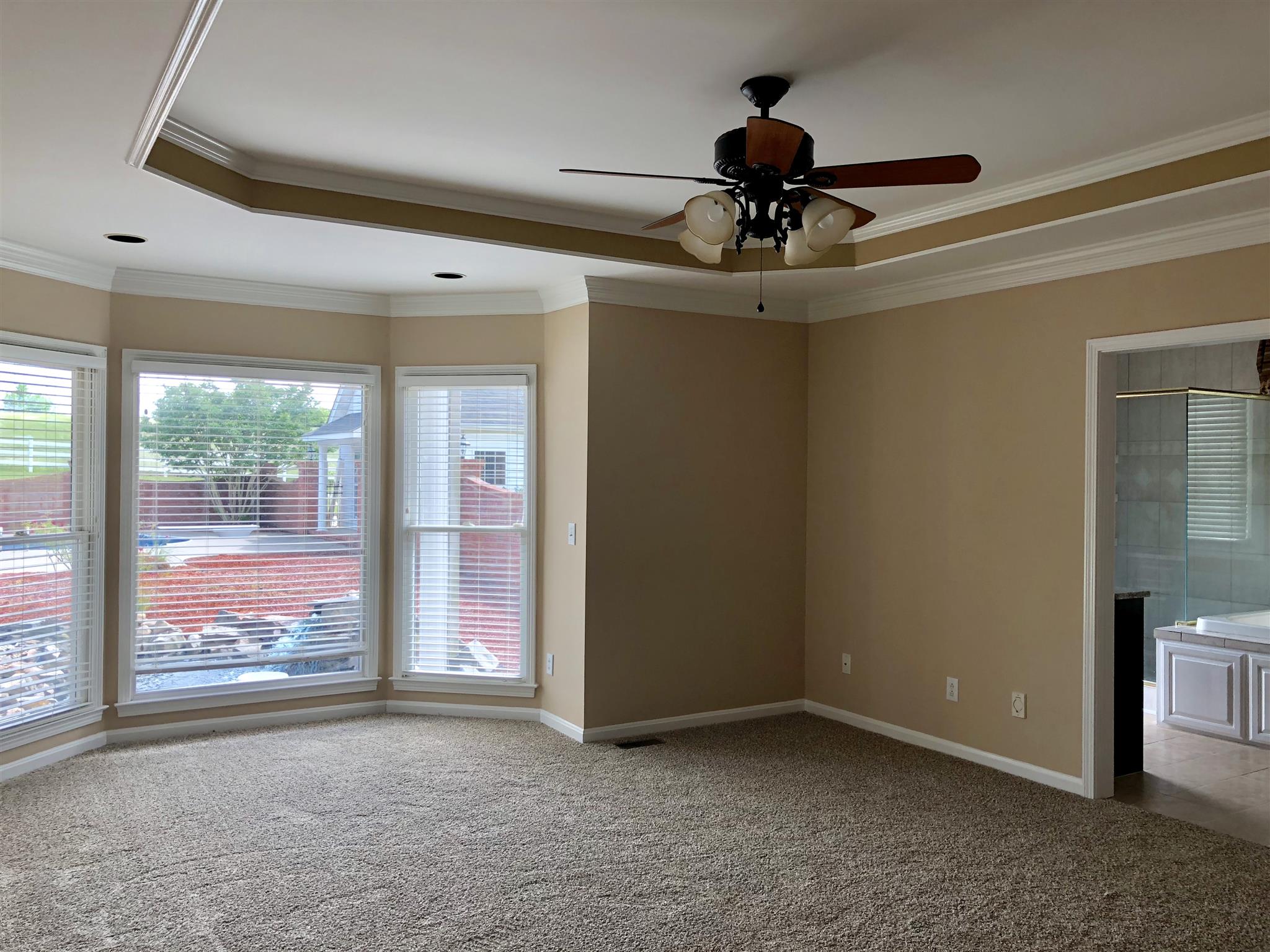 7341 Hall Road Greenbrier, TN 37073 - Photo 27 of 30 Master Bedroom with Trey Ceiling and Bay Windows Overlooking the Backyard Paradise