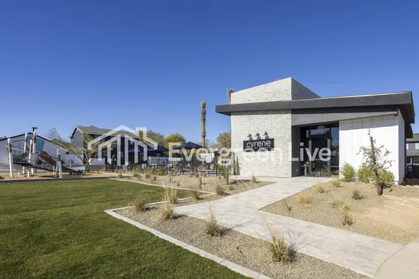 a view of a swimming pool with a lake view