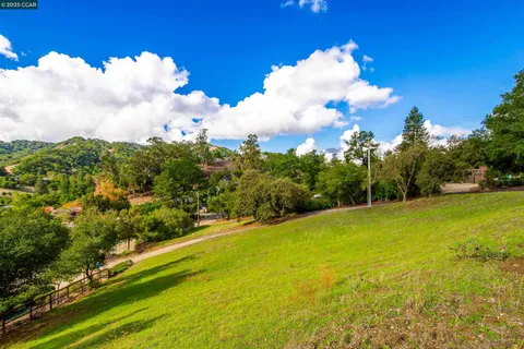 a view of a yard with an trees