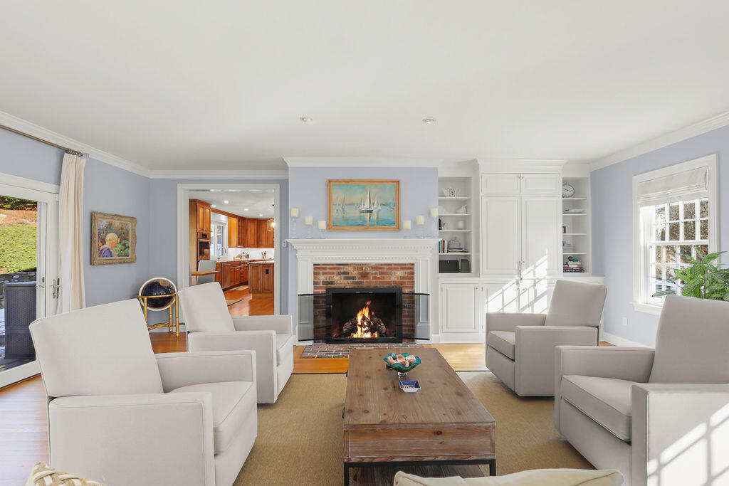 5 Fairfield Drive East Sandwich, MA 02537 - Photo 12 of 72 a living room with furniture and a fireplace