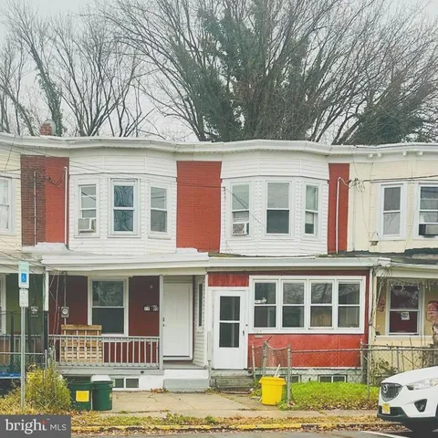 front view of a building with a street