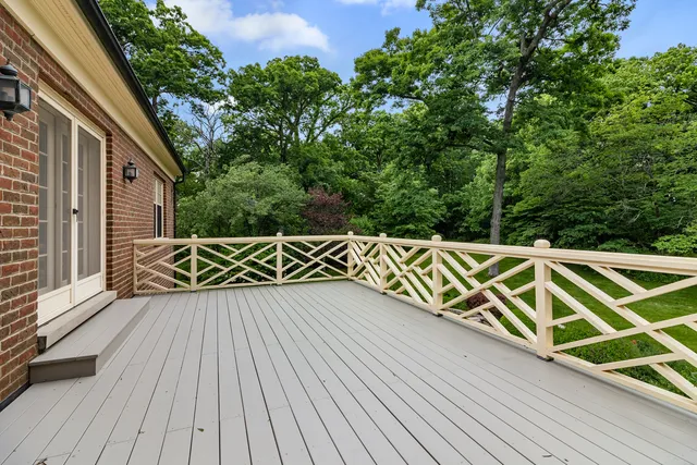 a close up of a wooden deck