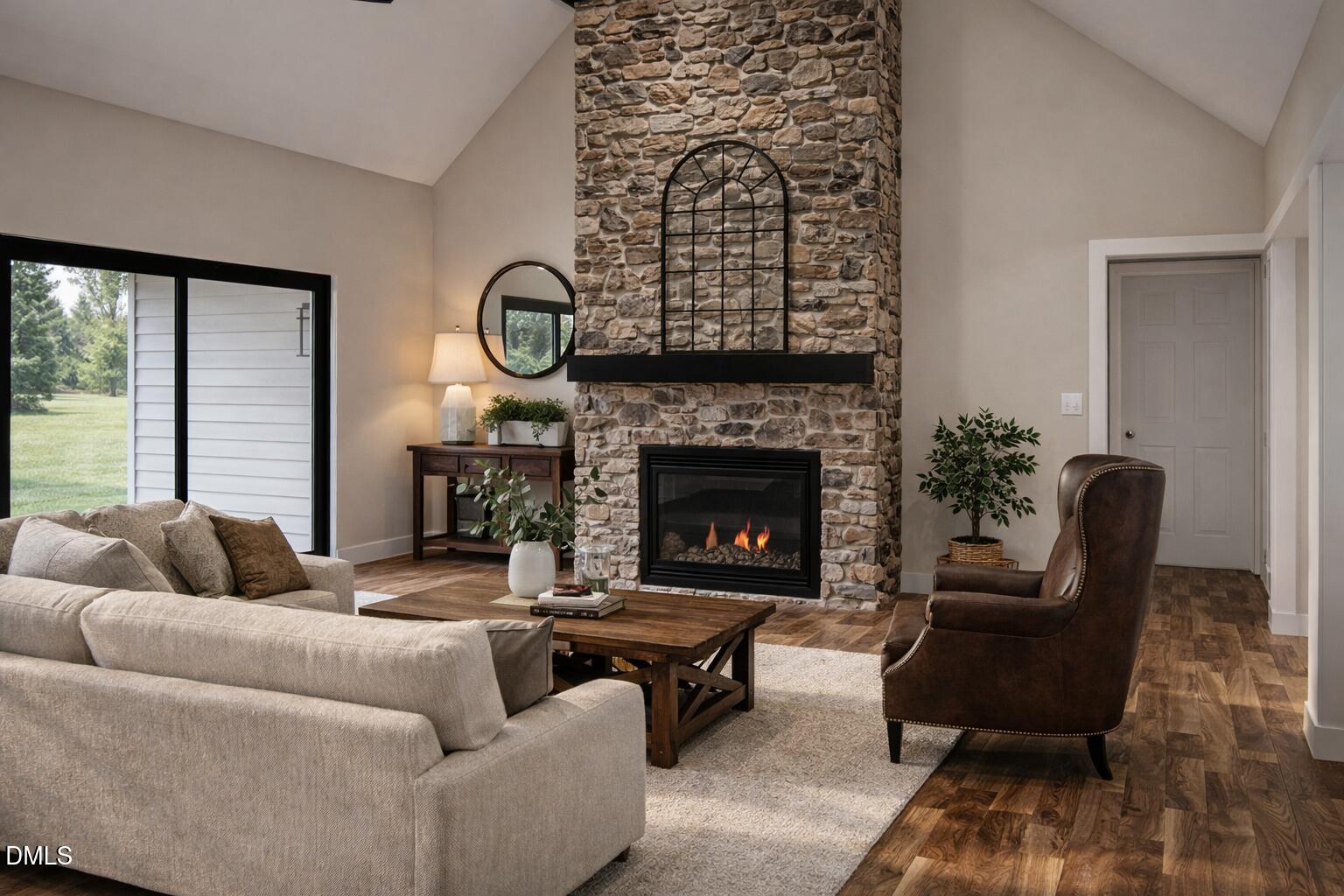 2709 River Meadow Spring Hope, NC 27882 - Photo 4 of 9 a living room with furniture and a fireplace