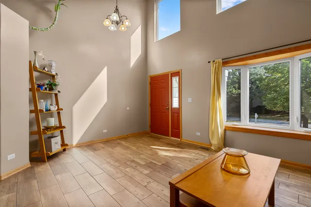 a view of a livingroom with furniture and window