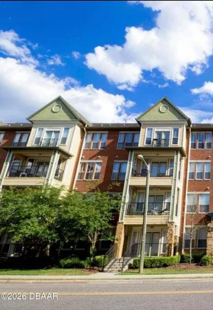 a front view of a residential apartment building