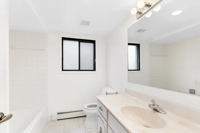 a bathroom with a sink toilet and vanity
