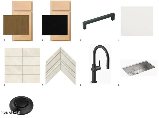 a picture of a room with a sink and wooden floor