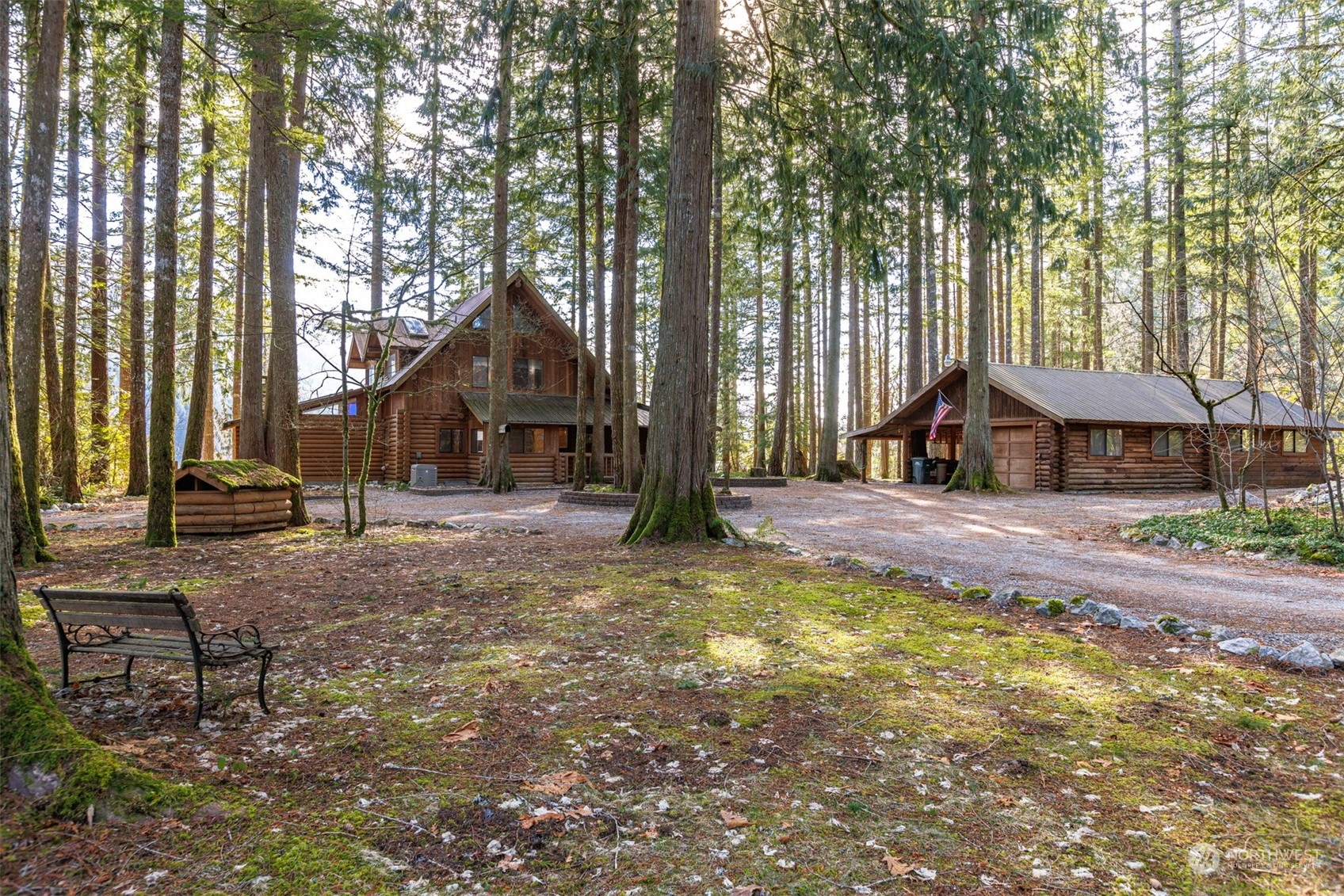 7527 Cemetery Road Maple Falls, WA 98266 - Photo 11 of 40 a view of a house with backyard and trees